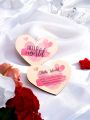 Newborn Baby Girl Valentine'S Day Love Heart Commemorative Birth Announcement Wooden Plaque