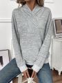 SHEIN LUNE Drop Shoulder Long Sleeve Sweatshirt