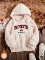 Tween Girl Letter Embroidery Hoodie