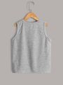 SHEIN Teen Boys' Casual Comfortable Solid Color Tank Top