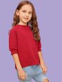 SHEIN Kids EVRYDAY Girls Button Detail Textured Top