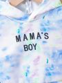 Baby Girl Tie Dye Letter Graphic Hoodie & Sweatpants