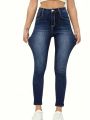 Women's High Waist Slim Fit Denim Long Pants