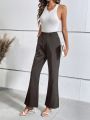 SHEIN Essnce Women's Solid Color Suit Pants