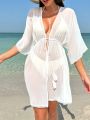 SHEIN Swim Vcay Tie Front Kimono