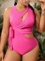 SHEIN Swim BAE Plus Size Women'S Hollow Out One Piece Swimsuit