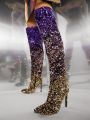 Women's Gorgeous Rhinestone Decorated High Heel Over-the-knee Boots