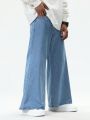 Men's Mid-waist Wide-leg Jeans