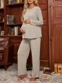 Maternity Ribbed Knit Home Wear Set