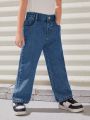 Young Girl Slant Pocket Straight Leg Jeans