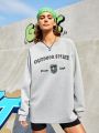 Street Sport Women's Letter Print Raglan Sleeve Sports Sweatshirt