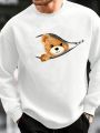 Manfinity Men's Plus Size Bear Printed Sweatshirt