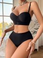 Women's Solid Color Underwear Set