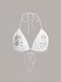 SHEIN ICON Tight-fitting Skull Rhinestone Decoration Bikini Vest