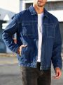 Manfinity Hypemode Men's Turn-down Collar Denim Jacket