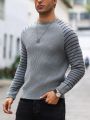 Men'S Color Block Striped Drop Shoulder Sweater