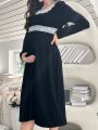 Maternity Patchwork Lace Casual Pajamas