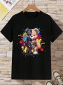 SHEIN Tween Boys' Bear Printed T-Shirt