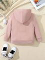 SHEIN Kids EVRYDAY Boys' Casual Hooded Pullover Sweatshirt With Letter Print