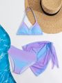 Young Girl Gradient Swimsuit Set