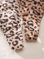 Women's Leopard Print Heart Shaped Buckle Thong Underwear