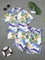 Boys' Casual Short Sleeve Shirt And Shorts Set