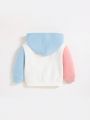 SHEIN Baby Girls Unicorn & Slogan Graphic Colorblock Hoodie